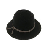 Boiled Wool Brim Hat With Tie And Buttons