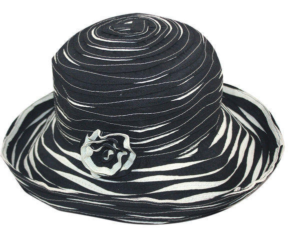 Summer Hat Black / Cream Ribbon Hat