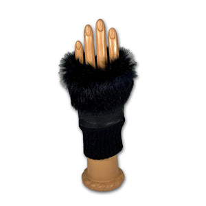 Fur Trim Fingerless Gloves