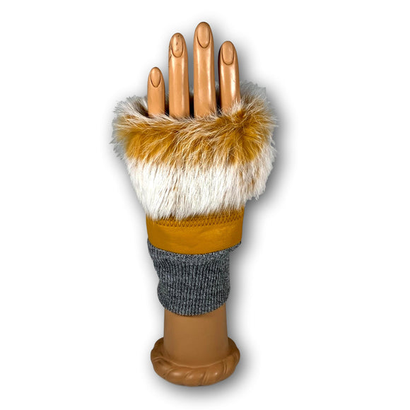 Fur Trim Fingerless Gloves