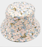 Bucket Hat Cherry Blossom Flower Check