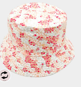 Bucket Hat Cherry Blossom Flower Check