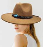 Felt Rancher Panama  Hat With Turquoise Accent
