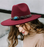 Felt Rancher Panama  Hat With Turquoise Accent