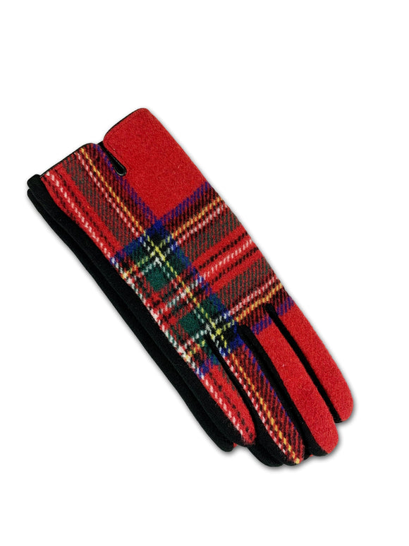 Plaid Touchscreen Gloves